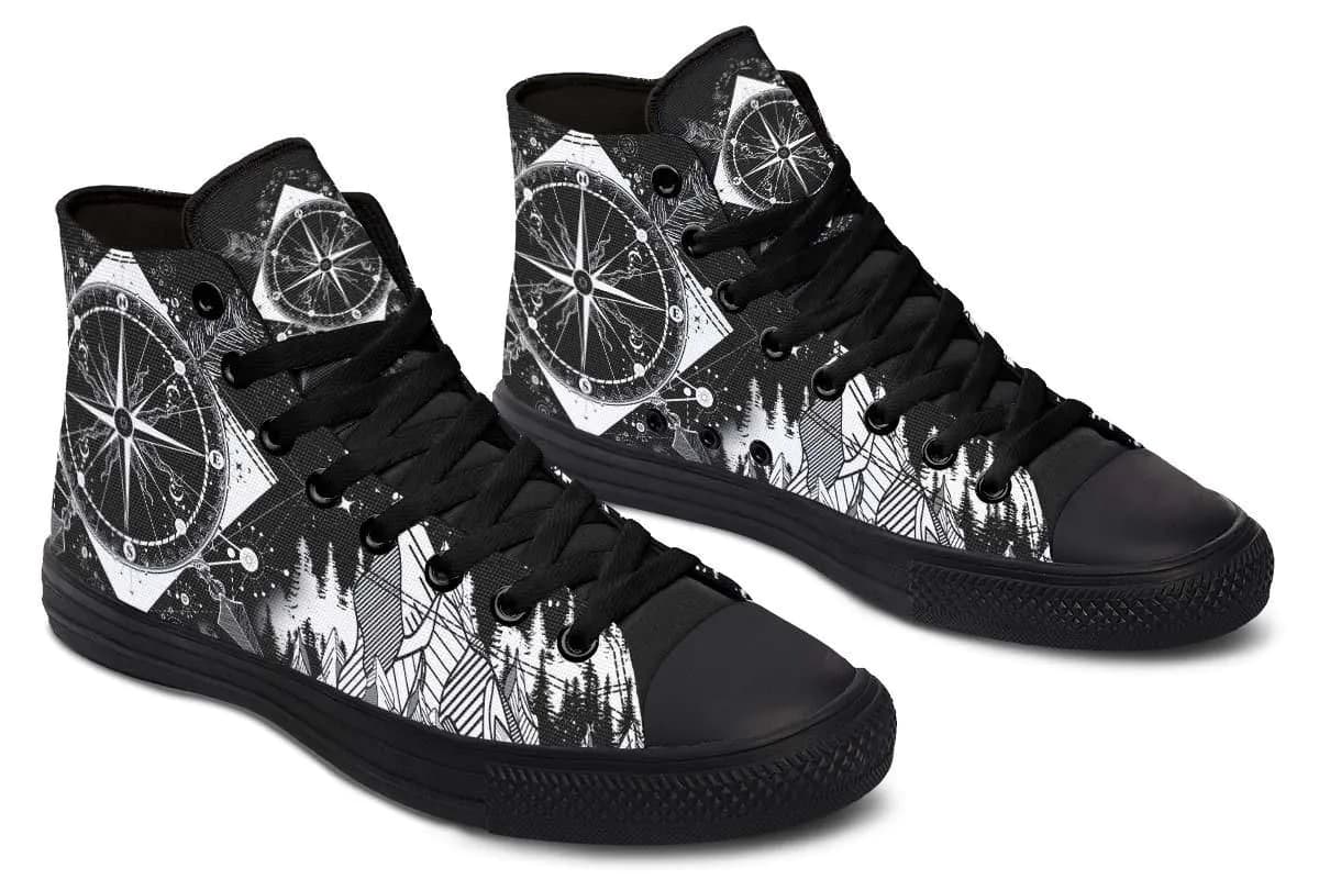 image-Fashion Print Couple High-Top Canvas Shoes