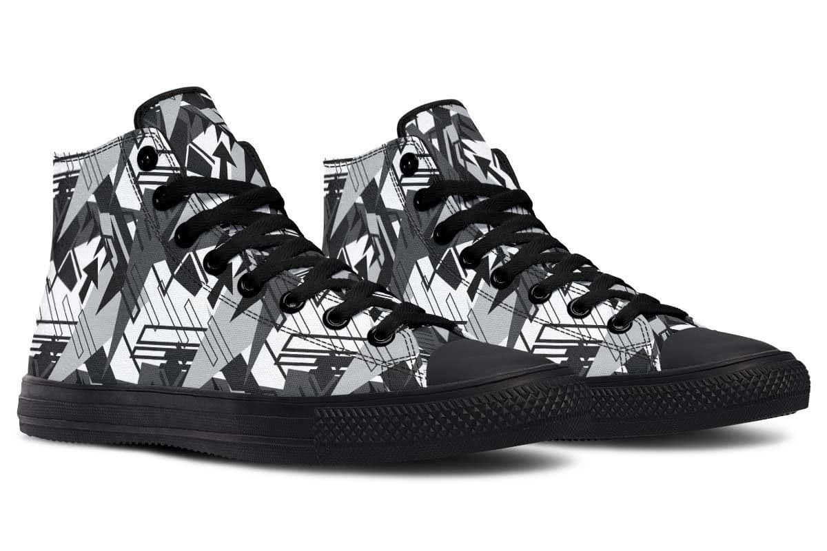 image-Fashion Print Couple High-Top Canvas Shoes