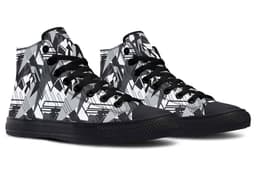 image-Fashion Print Couple High-Top Canvas Shoes