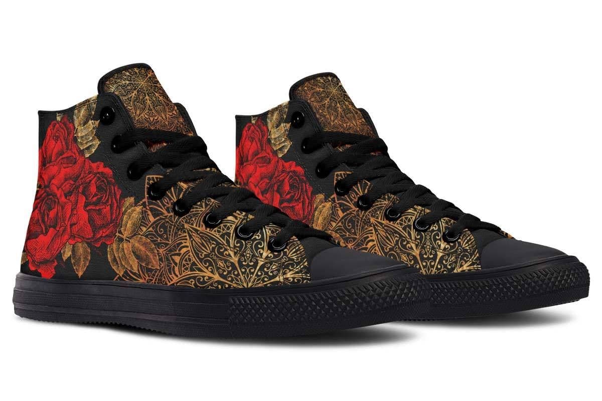 image-Fashion Print Couple High-Top Canvas Shoes