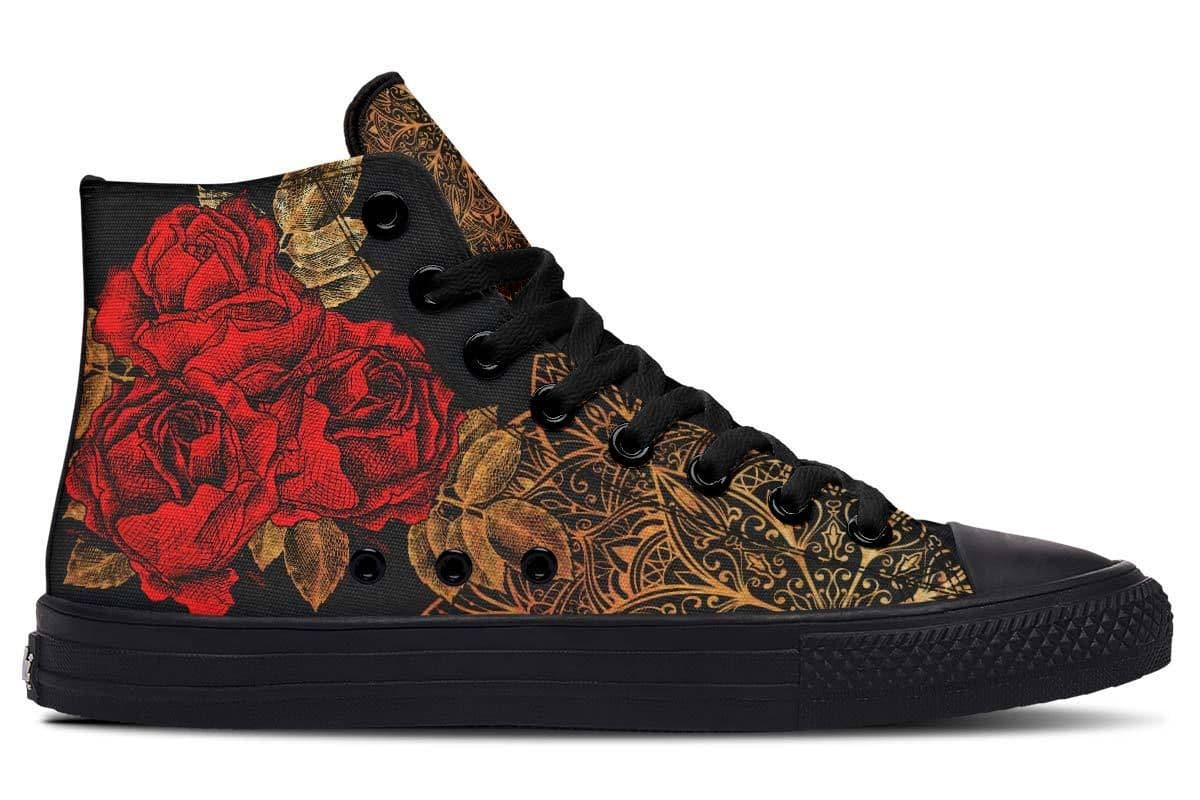 image-Fashion Print Couple High-Top Canvas Shoes