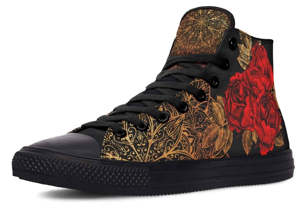 image-Fashion Print Couple High-Top Canvas Shoes
