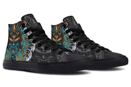 image-Printed Couple High-top Canvas Shoes