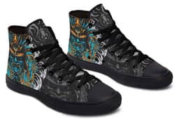 image-Printed Couple High-top Canvas Shoes