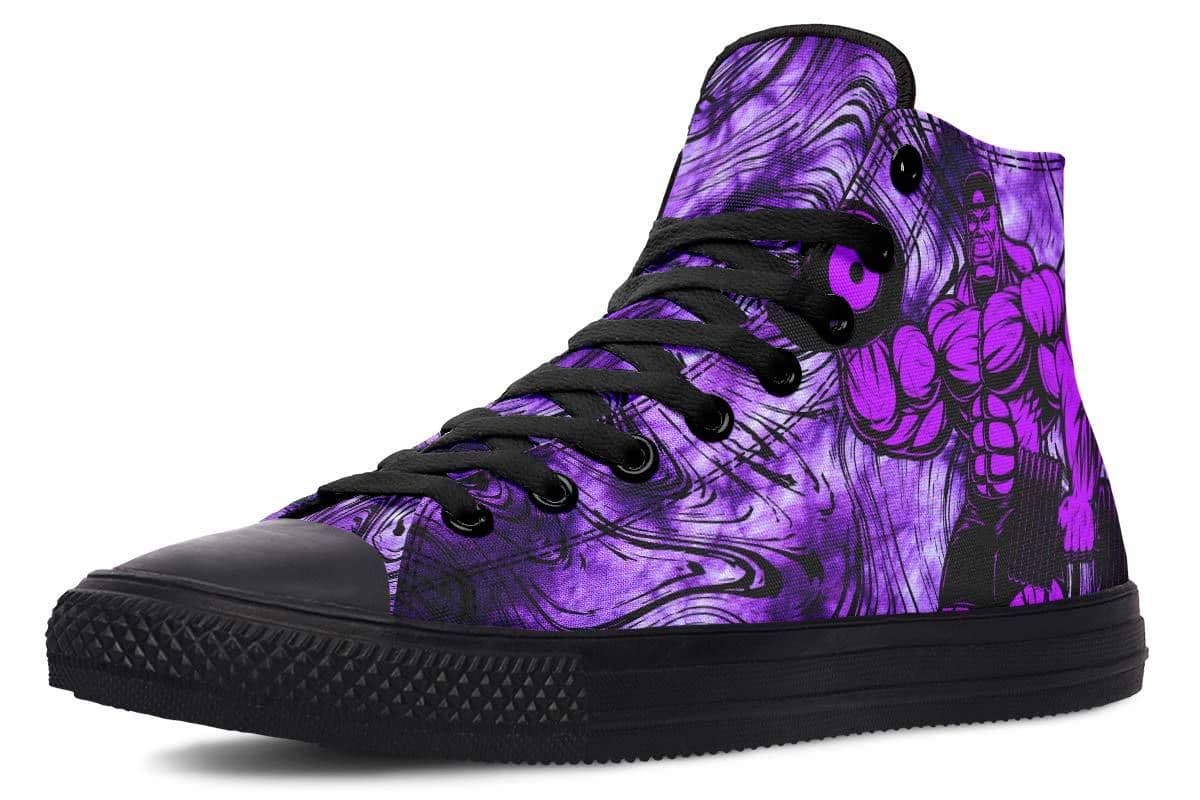 image-Fashion Print Couple High-Top Canvas Shoes