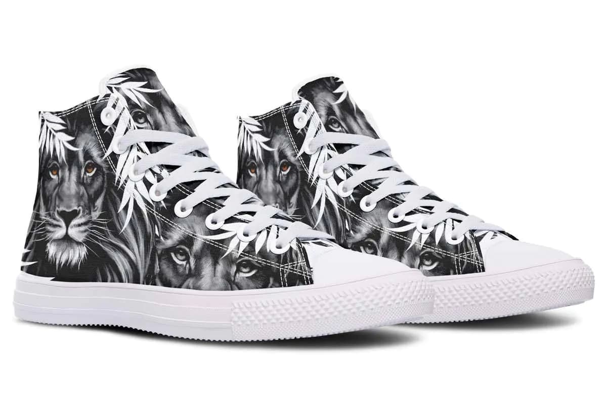 image-Printed Couple High-top Canvas Shoes