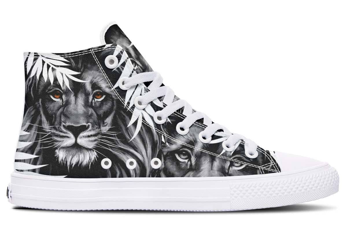 image-Printed Couple High-top Canvas Shoes