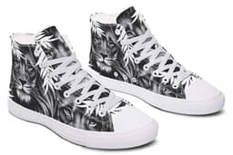 image-Printed Couple High-top Canvas Shoes