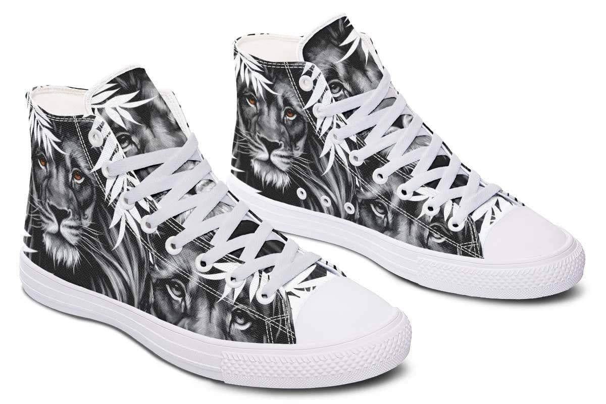 image-Printed Couple High-top Canvas Shoes
