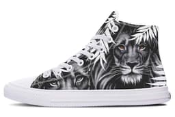 image-Printed Couple High-top Canvas Shoes