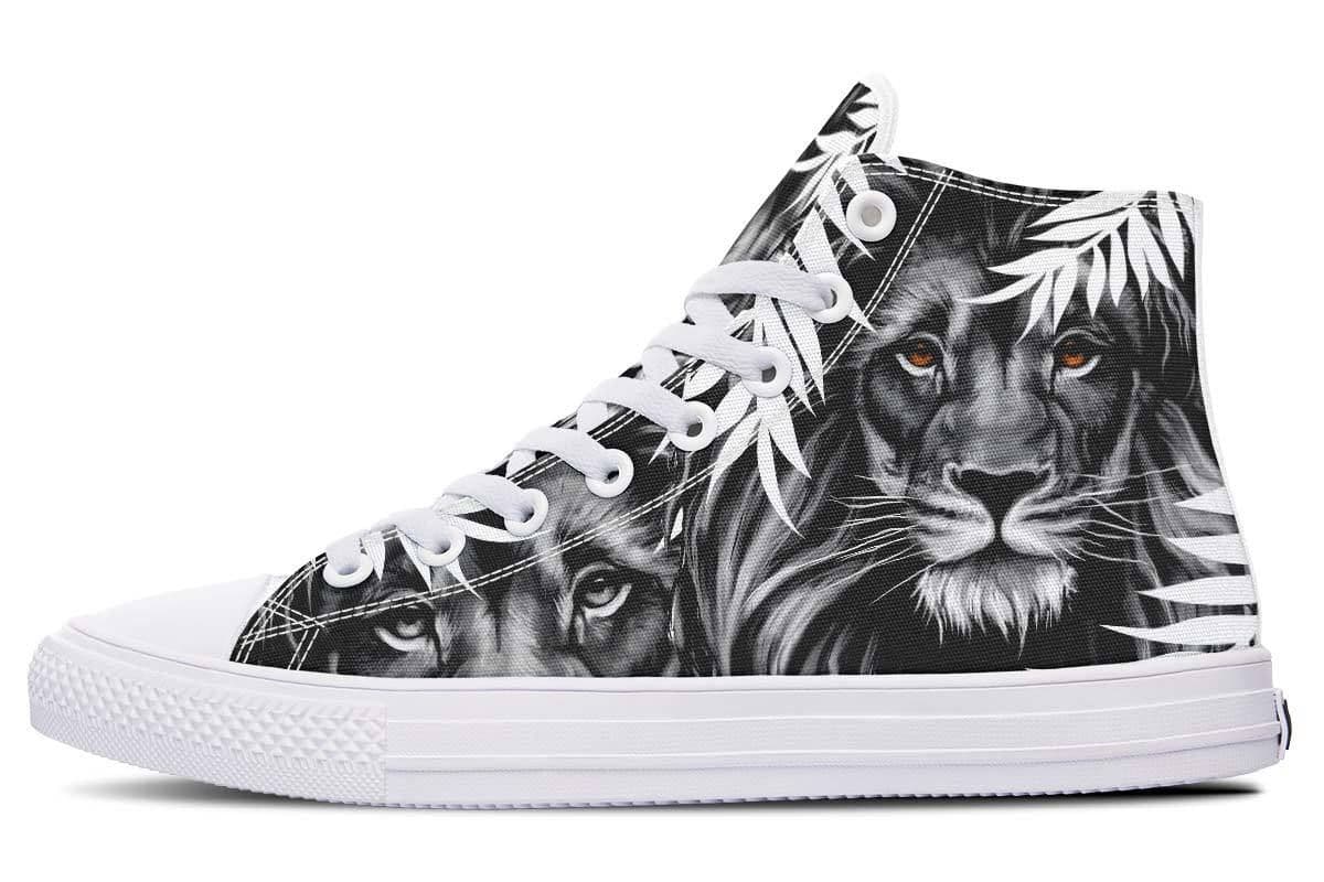 image-Printed Couple High-top Canvas Shoes