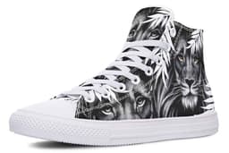 image-Printed Couple High-top Canvas Shoes
