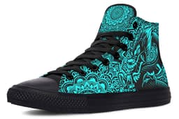 image-Fashion Print Couple High-Top Canvas Shoes