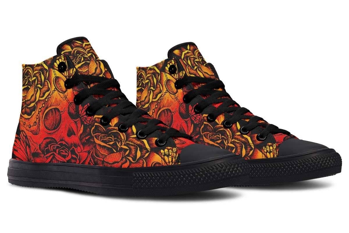 image-Fashion Print Couple High-Top Canvas Shoes