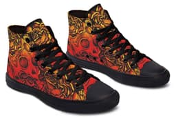 image-Fashion Print Couple High-Top Canvas Shoes