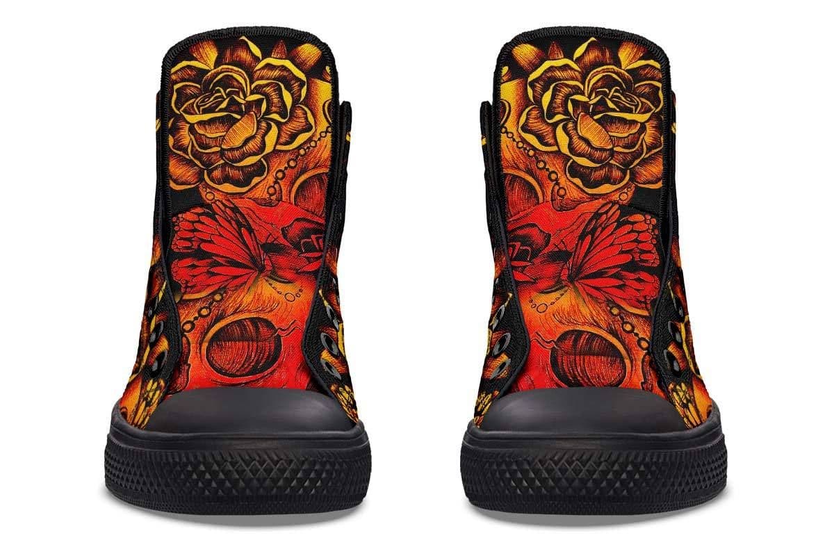 image-Fashion Print Couple High-Top Canvas Shoes