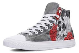 image-Fashion Print Couple High-Top Canvas Shoes