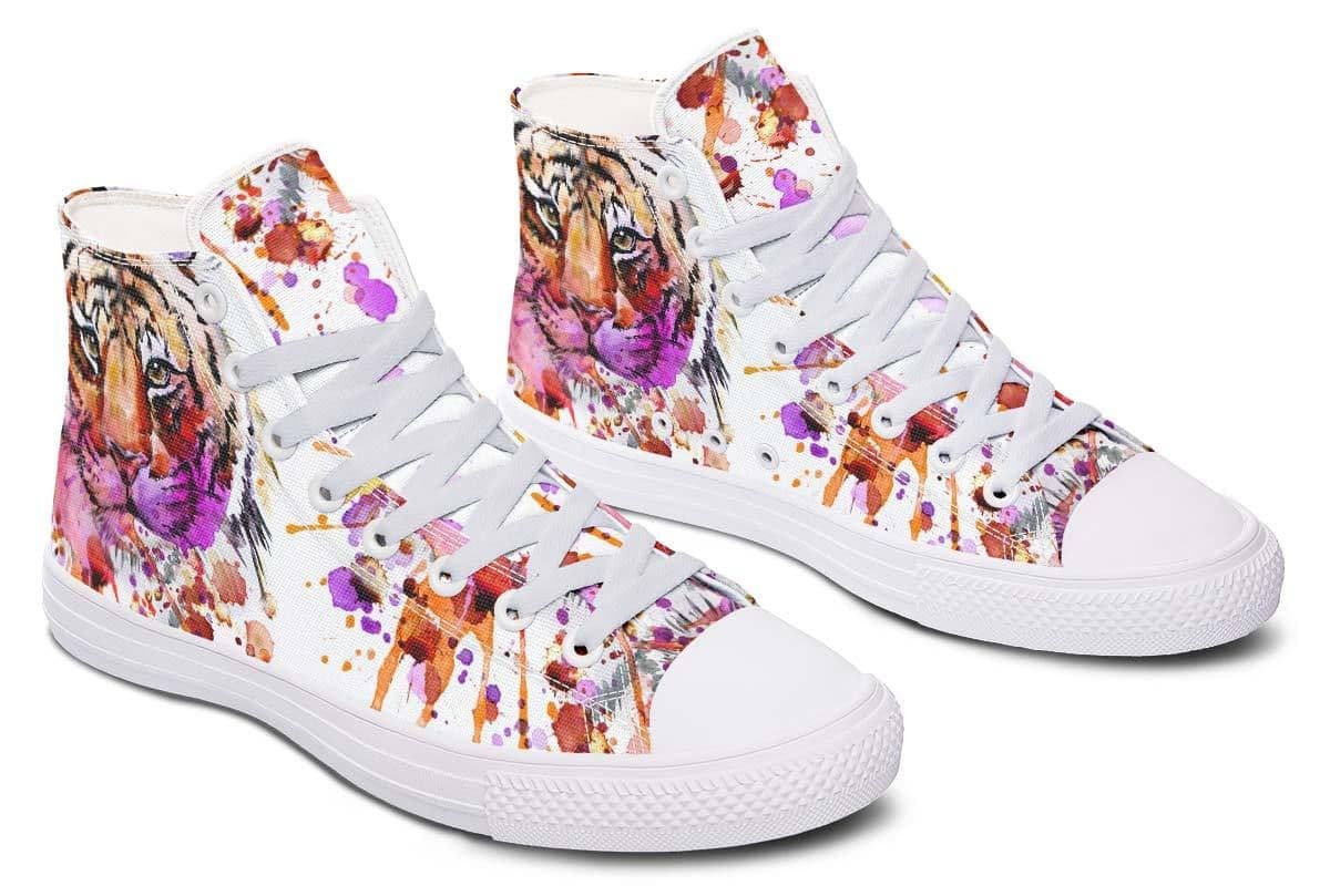 image-Printed Couple High-top Canvas Shoes