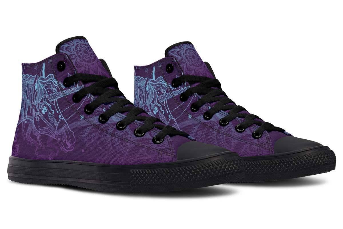 image-Printed Couple High-top Canvas Shoes