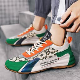 image-Men's Mesh Breathable Sneakers Fashion New Contrast Color