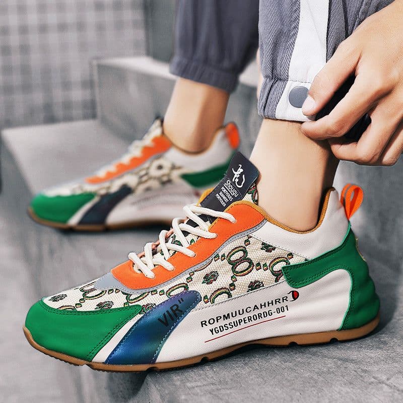 image-Men's Mesh Breathable Sneakers Fashion New Contrast Color