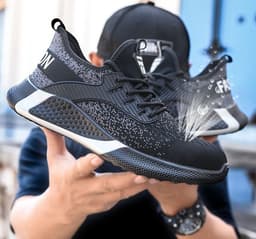 image-Summer Men's Labor Insurance Shoes Anti-smashing Anti-puncture Fly Woven Mesh