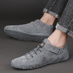 image-Breathable Genuine Leather Men's Casual Shoes For Outdoor Sports