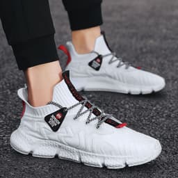 image-Summer New Men's Shoes Fashion Flying Woven Shoes Mesh Shoes