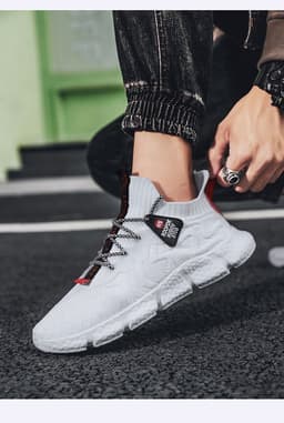 image-Summer New Men's Shoes Fashion Flying Woven Shoes Mesh Shoes