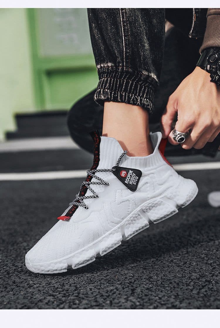 image-Summer New Men's Shoes Fashion Flying Woven Shoes Mesh Shoes