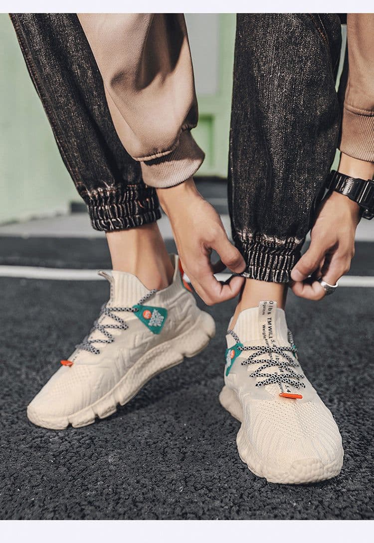 image-Summer New Men's Shoes Fashion Flying Woven Shoes Mesh Shoes
