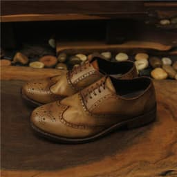 image-Men's Vintage Engraved Handmade Distressed Leather Shoes