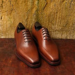 image-Men's Lace-Up Pointed Toe Wear Resistant Square Vintage Leather Shoes