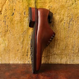 image-Men's Lace-Up Pointed Toe Wear Resistant Square Vintage Leather Shoes