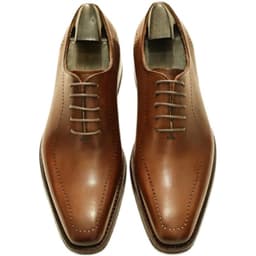 image-Men's Lace-Up Pointed Toe Wear Resistant Square Vintage Leather Shoes