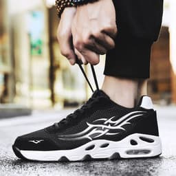 image-Summer New Large Size Mesh Breathable Youth Air Cushion Casual Sneakers Men's Korean Style Trendy Running Men's Shoes