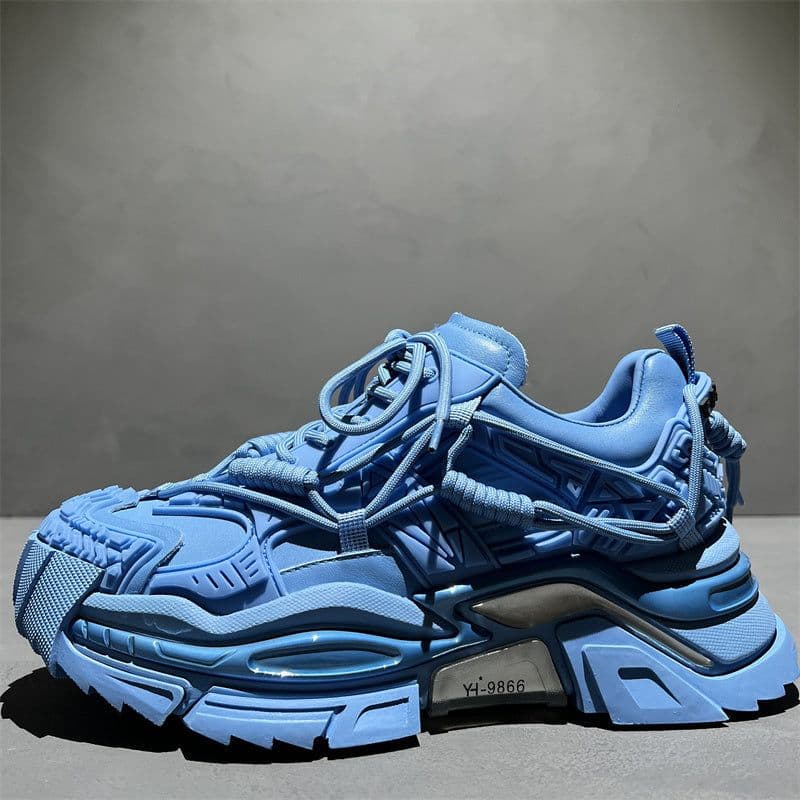 image-Men's Genuine Leather Niche Platform Shoes