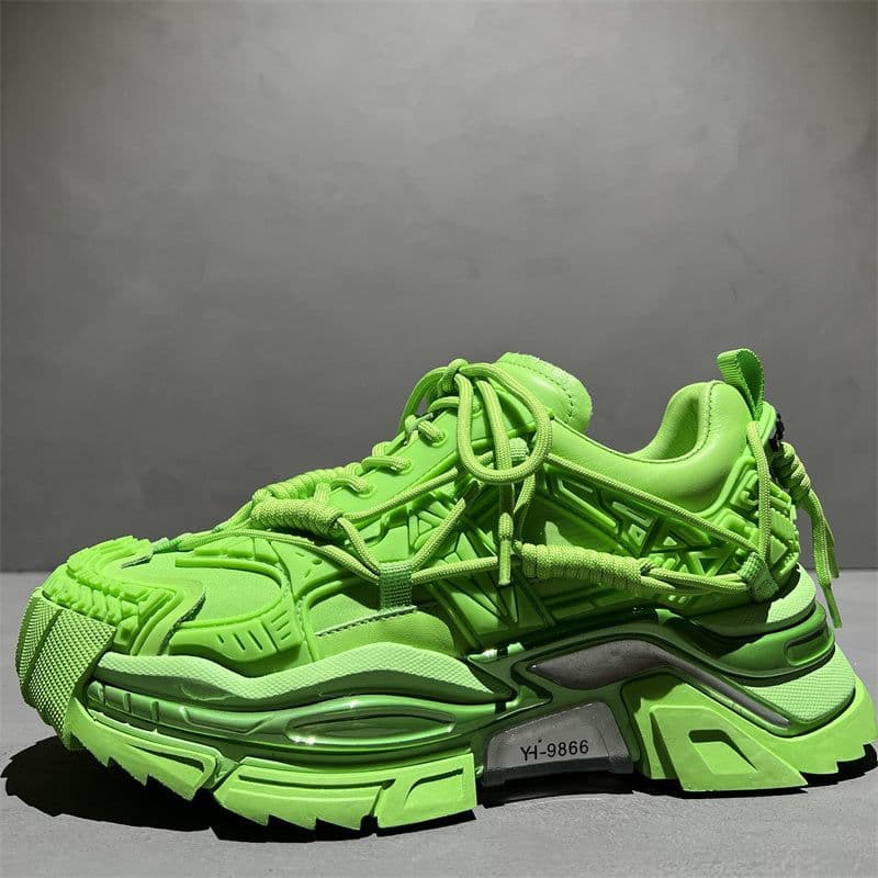 image-Men's Genuine Leather Niche Platform Shoes