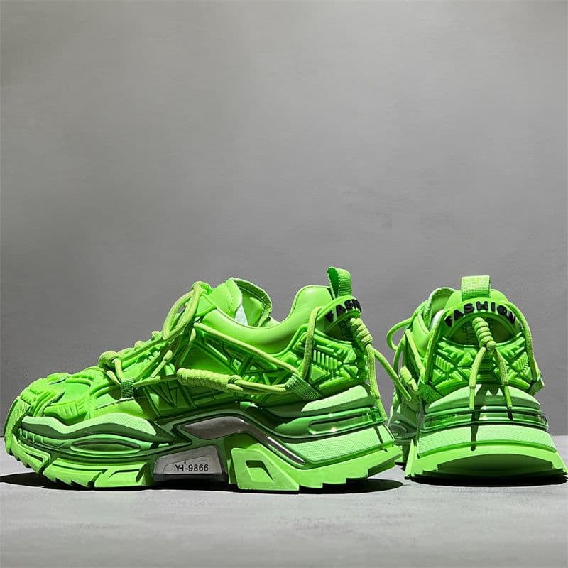 image-Men's Genuine Leather Niche Platform Shoes