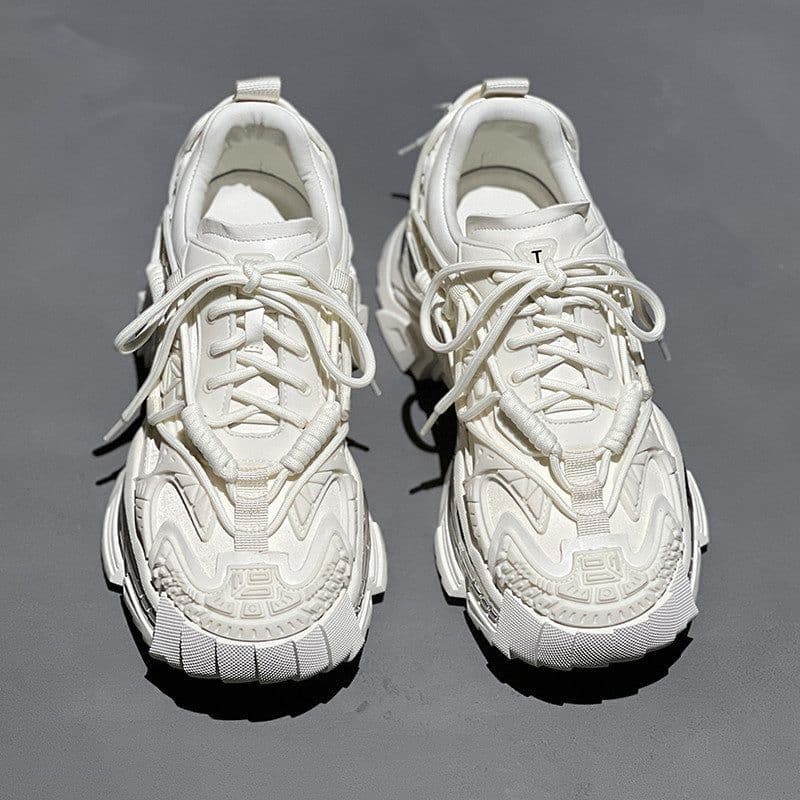 image-Men's Genuine Leather Niche Platform Shoes