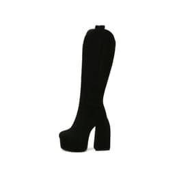 image-Women's Square Toe Chunky High Heel Boots