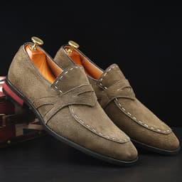 image-Men's Trendy Fashion Slip-on Matte Leather Tods