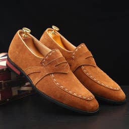 image-Men's Trendy Fashion Slip-on Matte Leather Tods