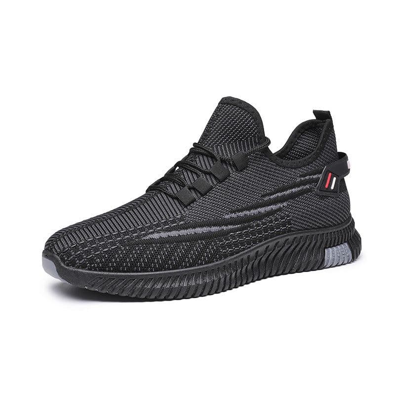image-Men's Shoes Autumn Flying Woven Sports Shoes Men's Cloth Shoes Korean Fashion Soft Bottom Breathable Running Leisure Trendy Shoes