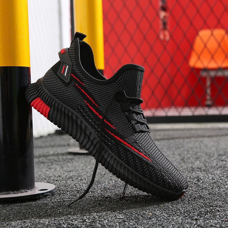 image-Men's Shoes Autumn Flying Woven Sports Shoes Men's Cloth Shoes Korean Fashion Soft Bottom Breathable Running Leisure Trendy Shoes