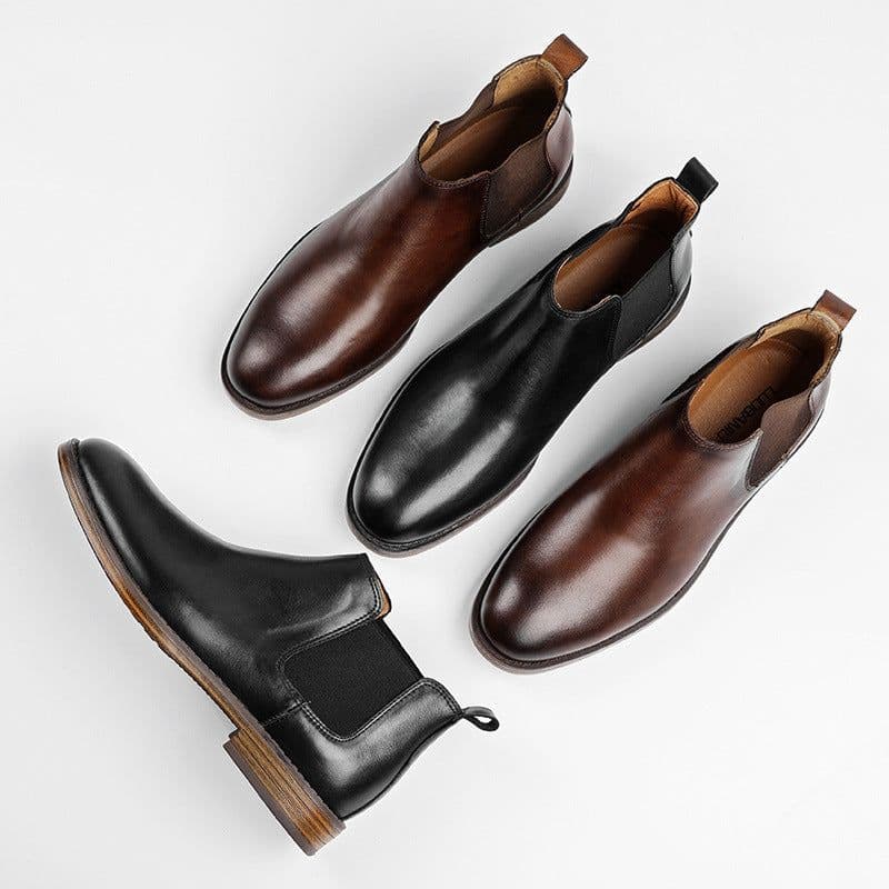 image-Men's Fashion Top Leather Martin Boots