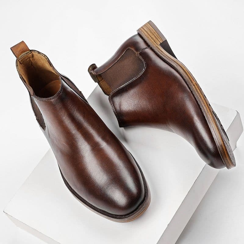 image-Men's Fashion Top Leather Martin Boots