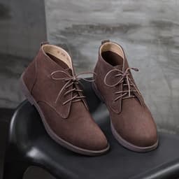 image-Men's Nubuck Leather High Top Martin Boots
