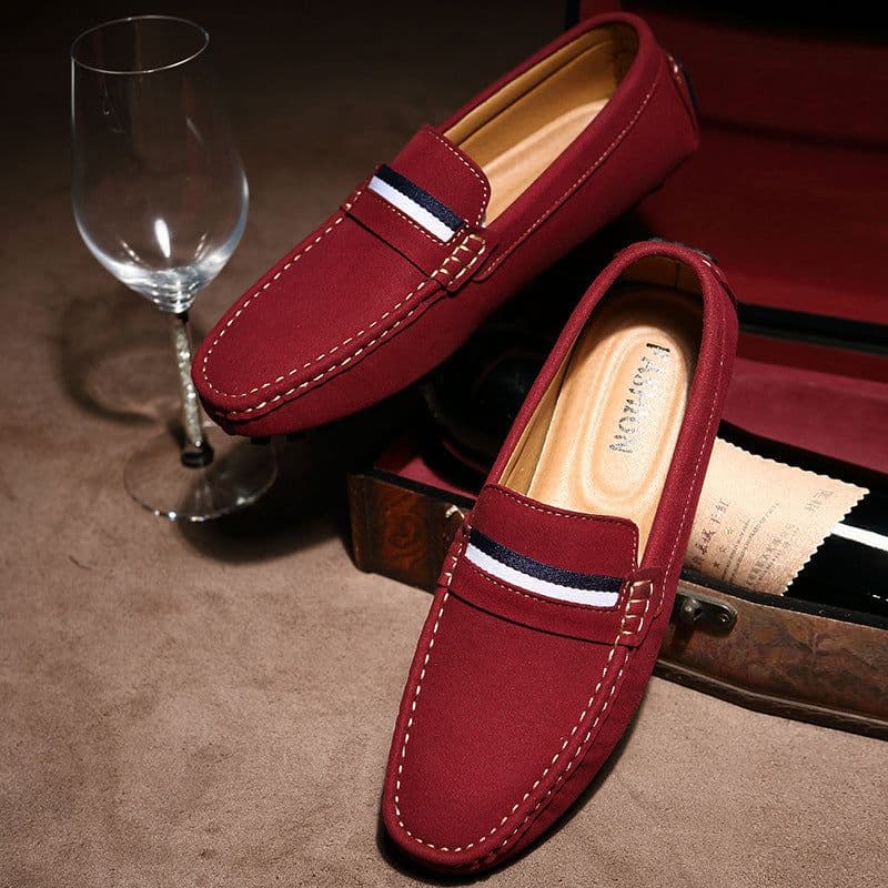 image-Men's Genuine Leather Casual Simple Slip-on Shoes