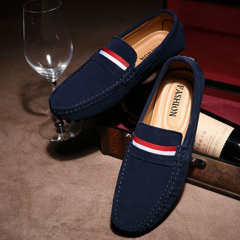 image-Men's Genuine Leather Casual Simple Slip-on Shoes